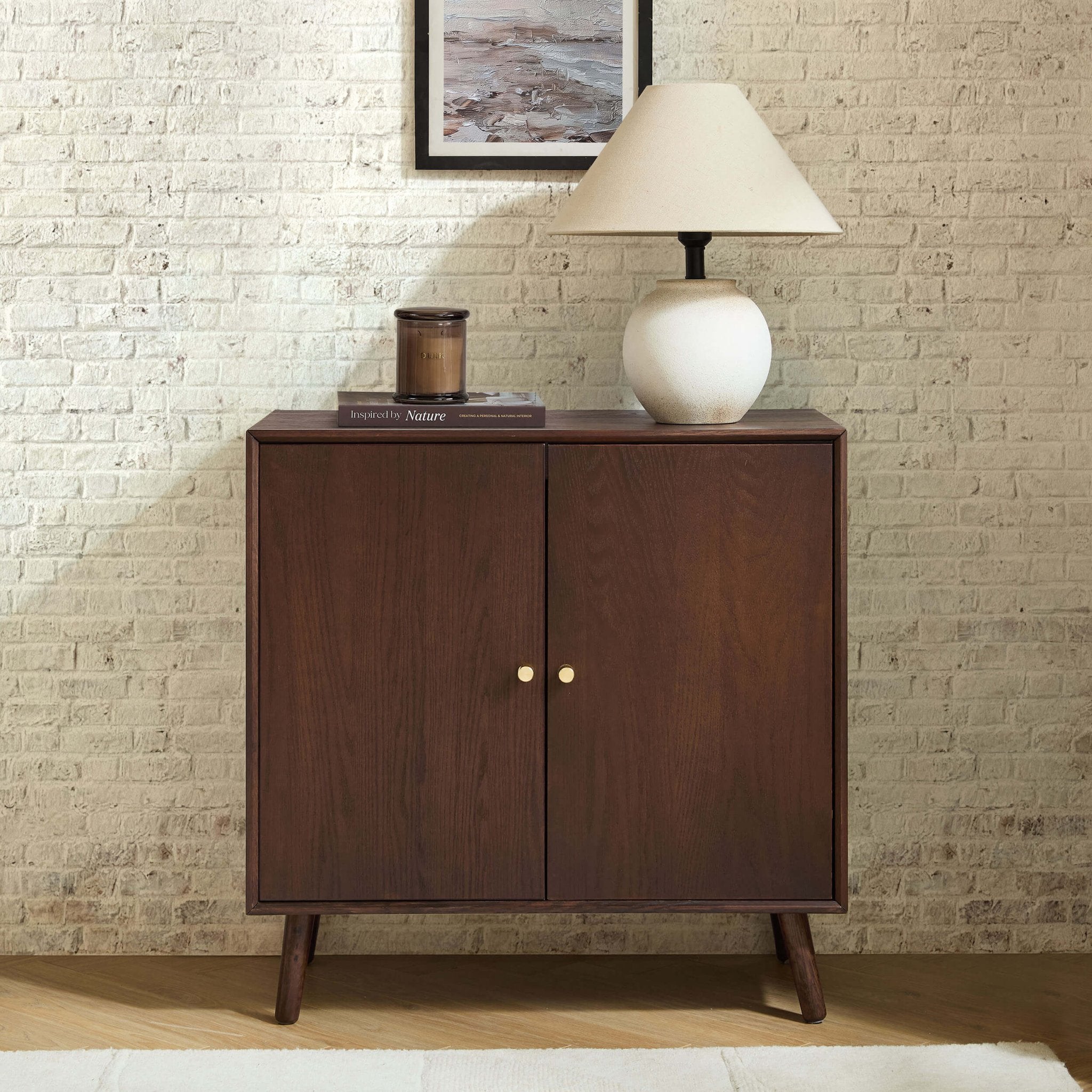 Dusklia - Heidi Oak 2 Door Sideboard - Walnut