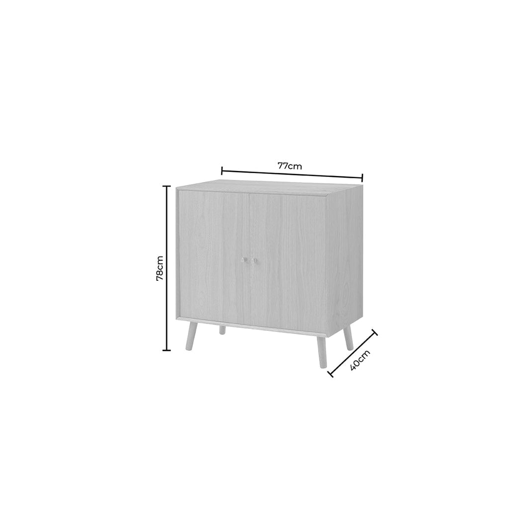 Dusklia - Heidi Oak 2 Door Sideboard - Walnut