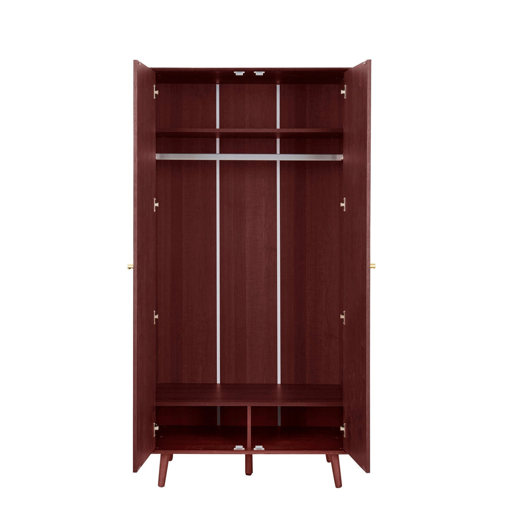 Dusklia - Heidi Oak 2 Door Wardrobe - Cherry Wood