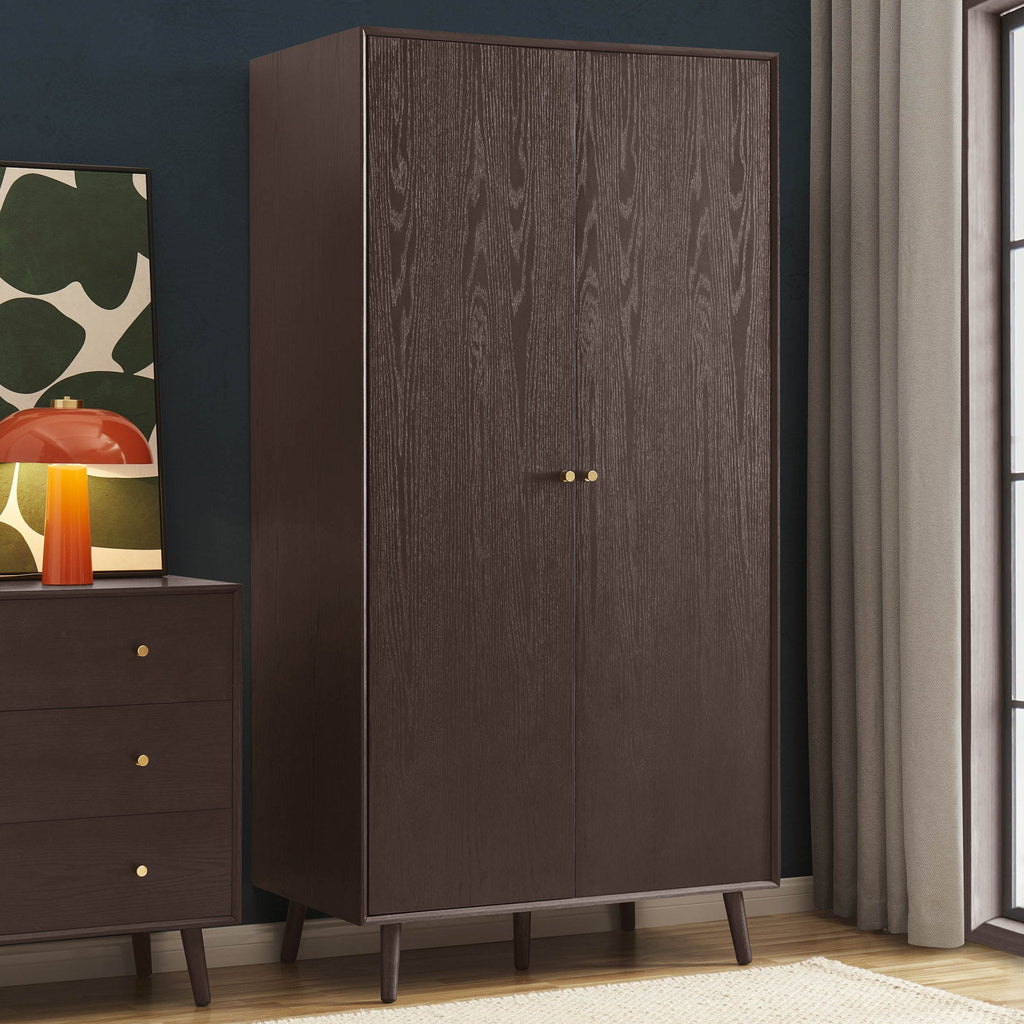 Dusklia - Heidi Oak 2 Door Wardrobe - Walnut