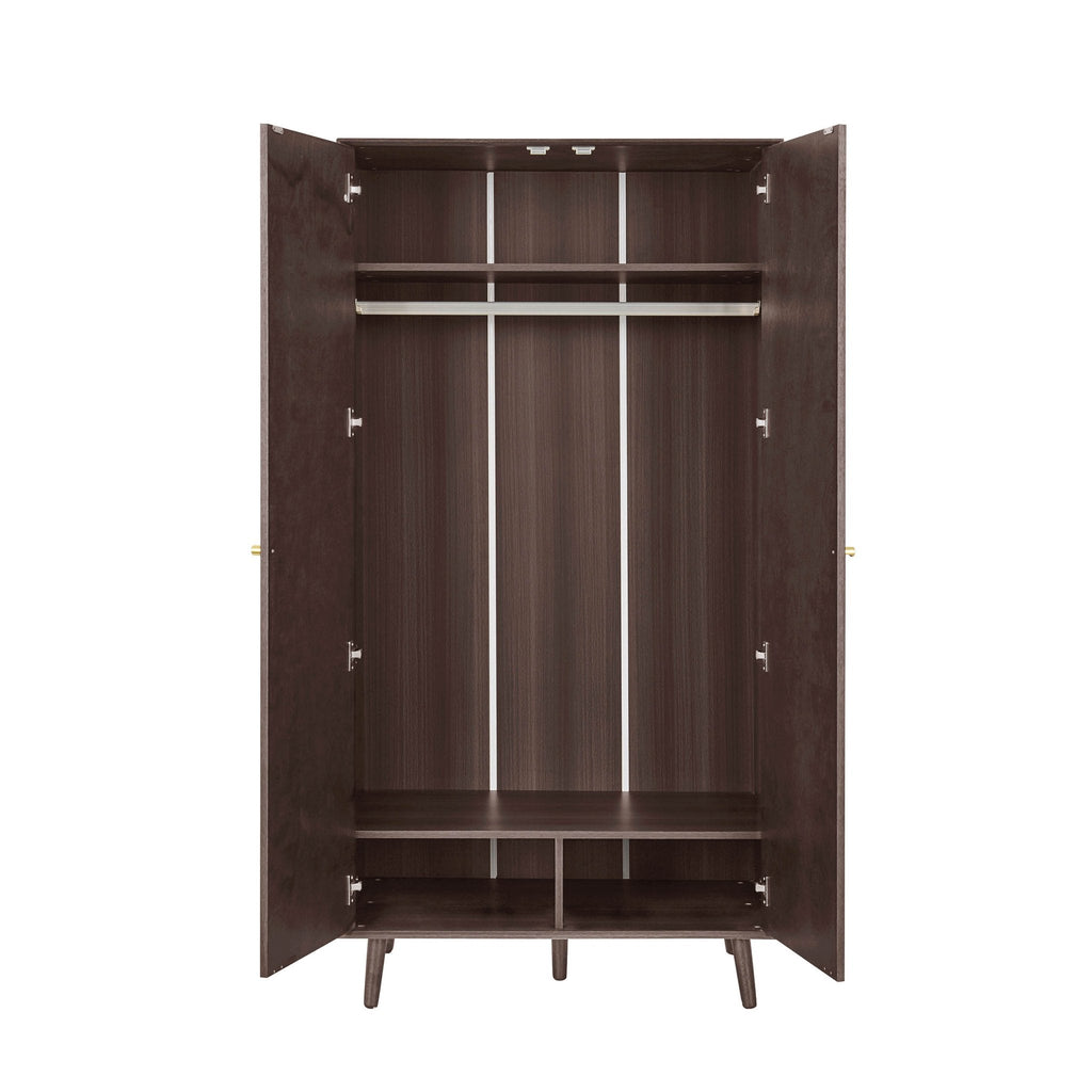 Dusklia - Heidi Oak 2 Door Wardrobe - Walnut