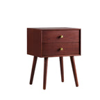 Dusklia - Heidi Oak 2 Drawer Bedside Table - Cherry Wood