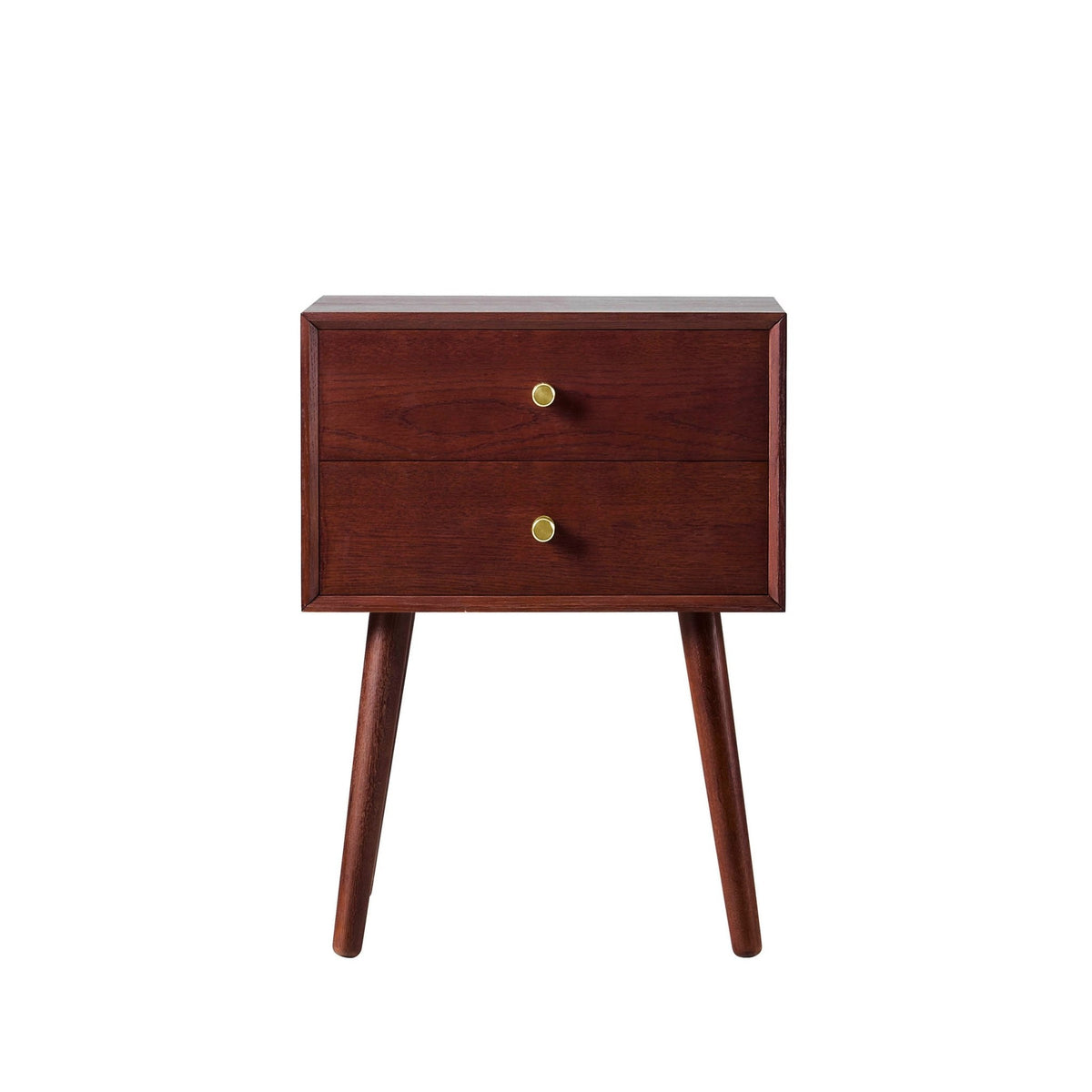 Dusklia - Heidi Oak 2 Drawer Bedside Table - Cherry Wood