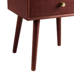 Dusklia - Heidi Oak 2 Drawer Bedside Table - Cherry Wood