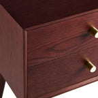 Dusklia - Heidi Oak 2 Drawer Bedside Table - Cherry Wood