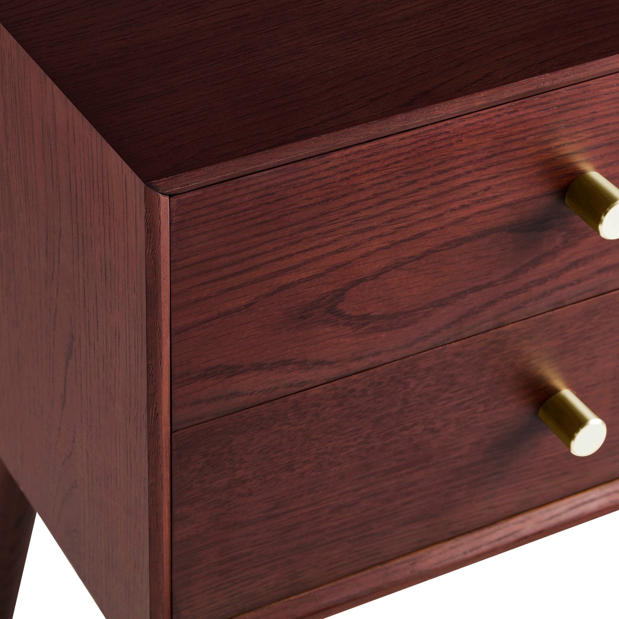 Dusklia - Heidi Oak 2 Drawer Bedside Table - Cherry Wood