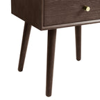 Dusklia - Heidi Oak 2 Drawer Bedside Table - Walnut
