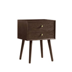 Dusklia - Heidi Oak 2 Drawer Bedside Table - Walnut