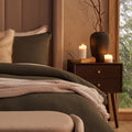 Dusklia - Heidi Oak 2 Drawer Bedside Table - Walnut