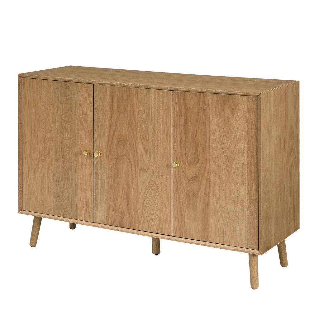 Dusklia - Heidi Oak 3 Door Sideboard - Light Wood