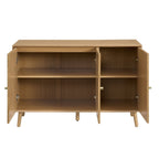 Dusklia - Heidi Oak 3 Door Sideboard - Light Wood