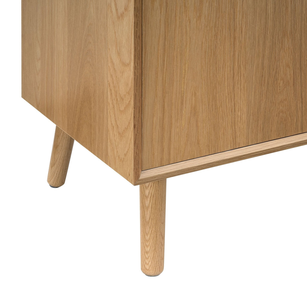 Dusklia - Heidi Oak 3 Door Sideboard - Light Wood