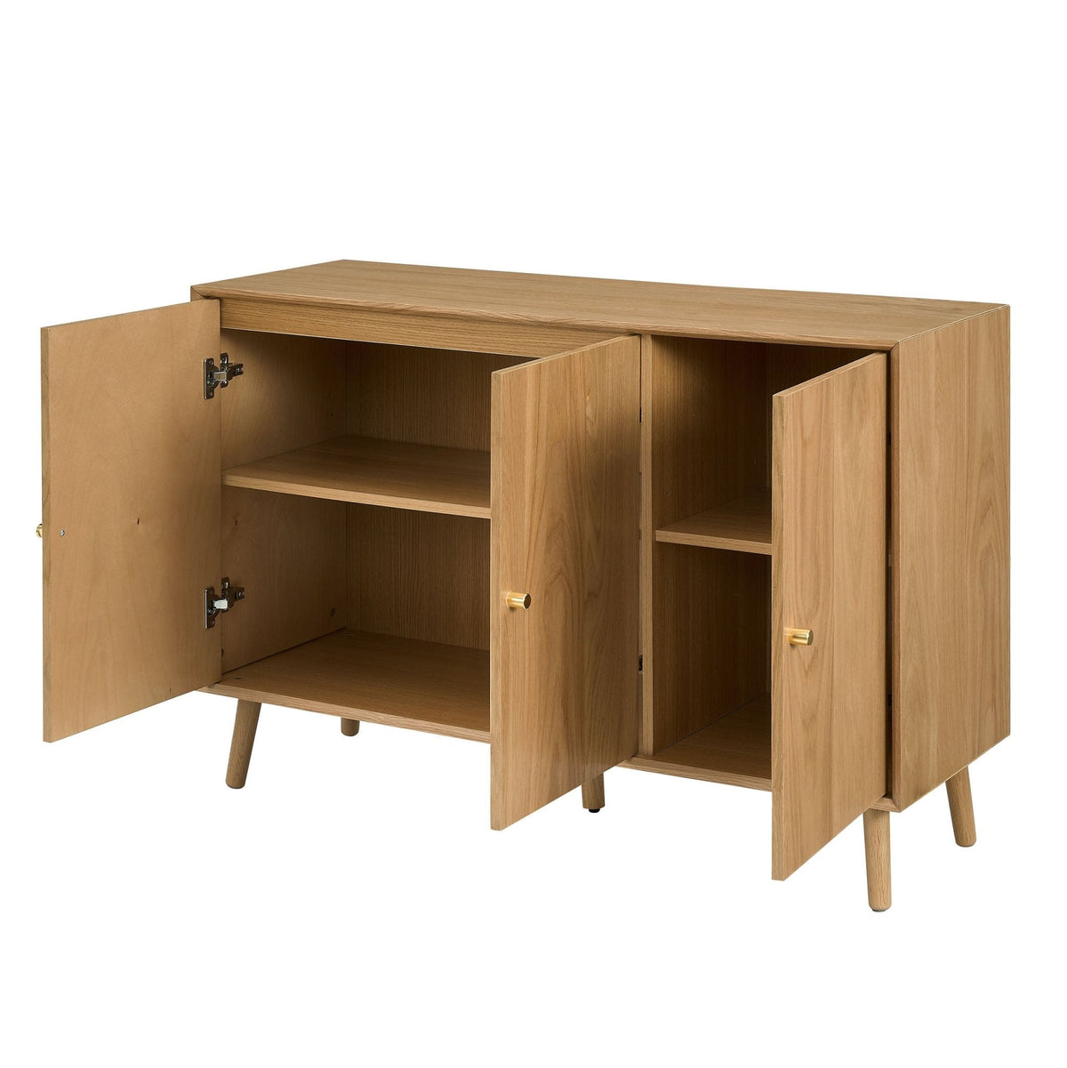 Dusklia - Heidi Oak 3 Door Sideboard - Light Wood