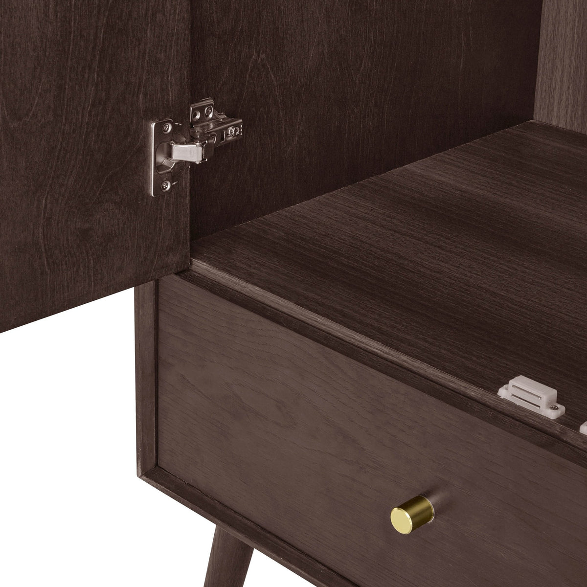 Dusklia - Heidi Oak 3 Door Wardrobe with Drawers - Walnut