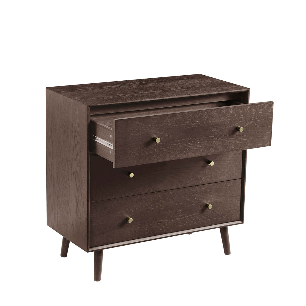 Dusklia - Heidi Oak 3 Drawer Chest - Walnut
