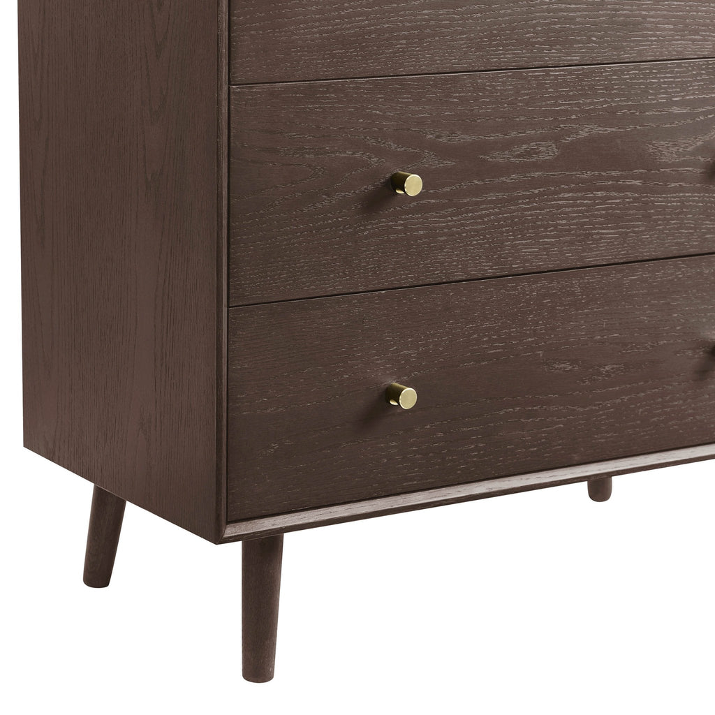 Dusklia - Heidi Oak 3 Drawer Chest - Walnut