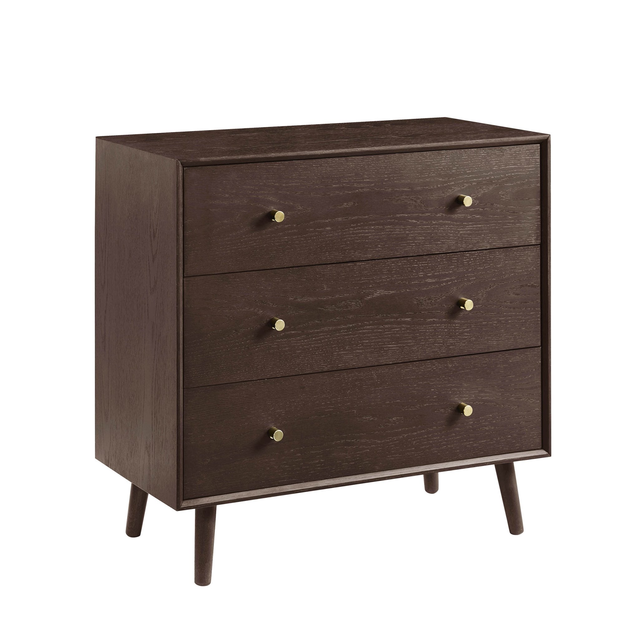 Dusklia - Heidi Oak 3 Drawer Chest - Walnut