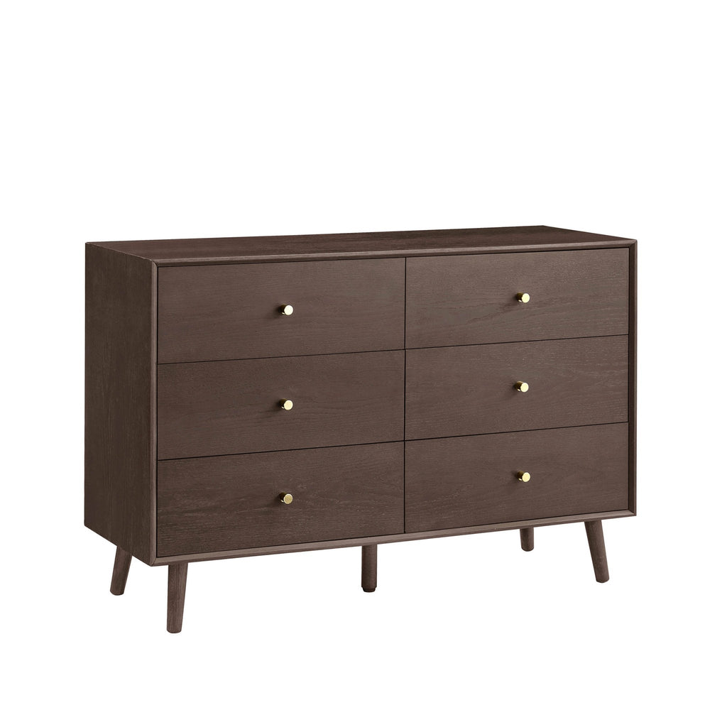 Dusklia - Heidi Oak 6 Drawer Chest - Walnut