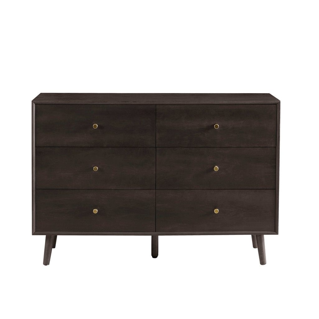 Dusklia - Heidi Oak 6 Drawer Chest - Walnut
