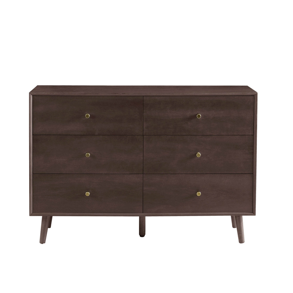 Dusklia - Heidi Oak 6 Drawer Chest - Walnut