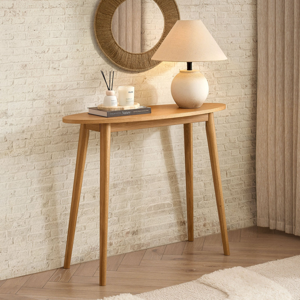 Dusklia - Heidi Oak Console Table - Light Wood