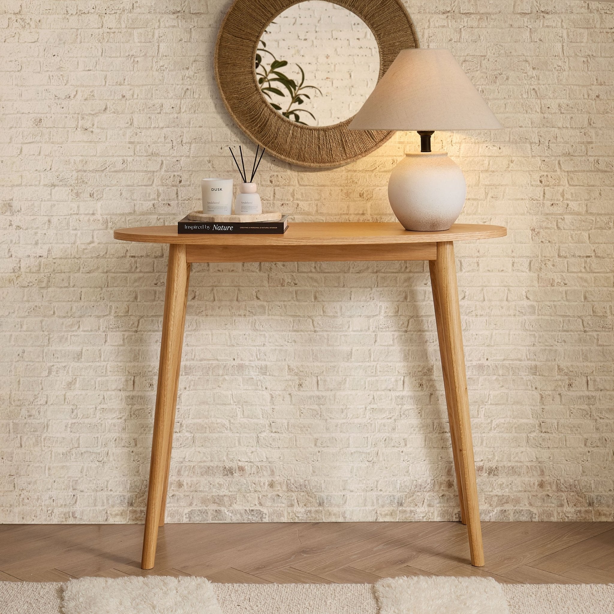 Dusklia - Heidi Oak Console Table - Light Wood