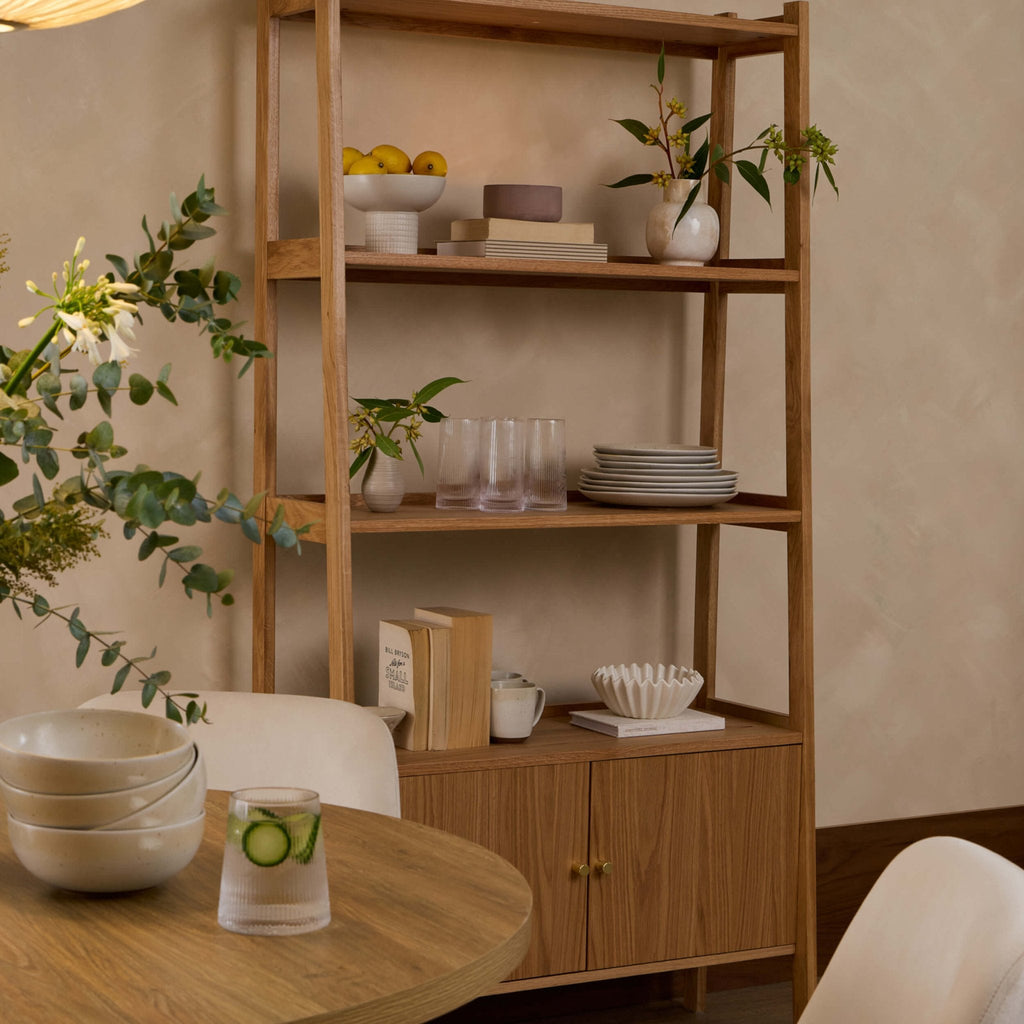 Dusklia - Heidi Oak Display Cabinet - Light Wood
