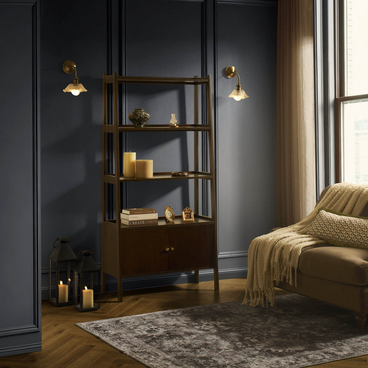 Dusklia - Heidi Oak Display Cabinet - Walnut