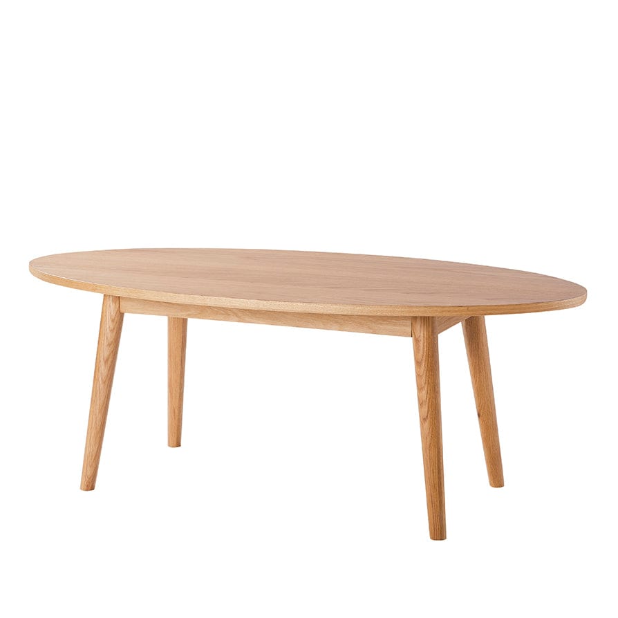 Dusklia - Heidi Solid Oak Oval Coffee Table - Light Wood