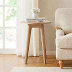Dusklia - Heidi Solid Oak Round Side Table - Light Wood