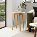 Dusklia - Heidi Solid Oak Round Side Table - Light Wood