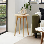 Dusklia - Heidi Solid Oak Round Side Table - Light Wood