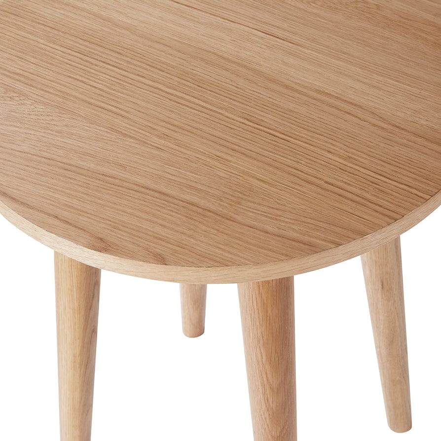 Dusklia - Heidi Solid Oak Round Side Table - Light Wood