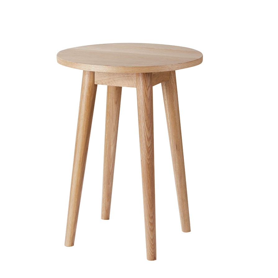 Dusklia - Heidi Solid Oak Round Side Table - Light Wood