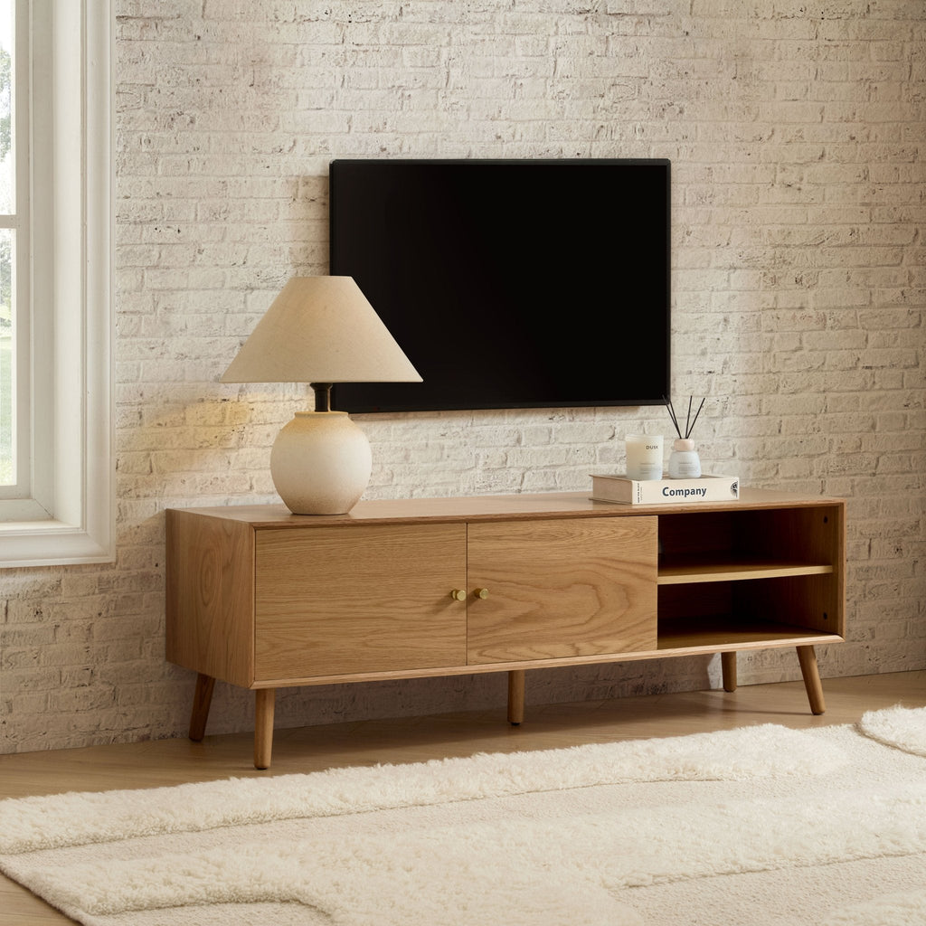 Dusklia - Heidi Oak Tv Unit for TVs up to 60 - Light Wood
