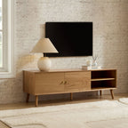 Dusklia - Heidi Oak Tv Unit for TVs up to 60 - Light Wood