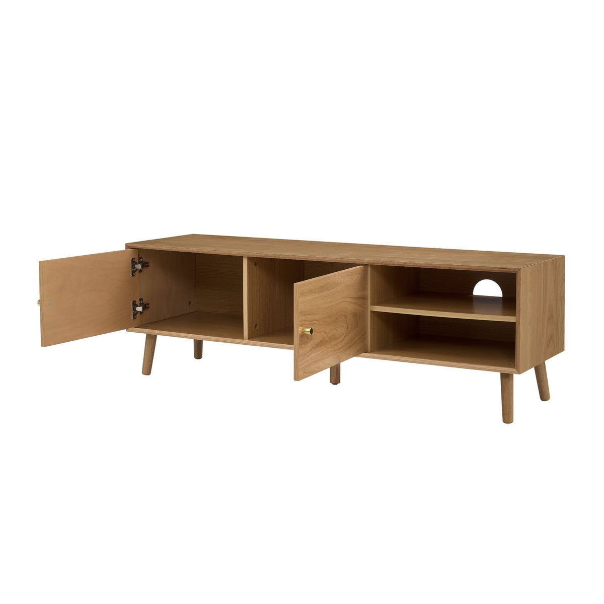 Dusklia - Heidi Oak Tv Unit for TVs up to 60 - Light Wood