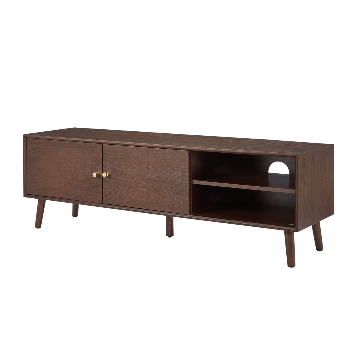 Dusklia - Heidi Oak TV Unit for TVs up to 60- Walnut