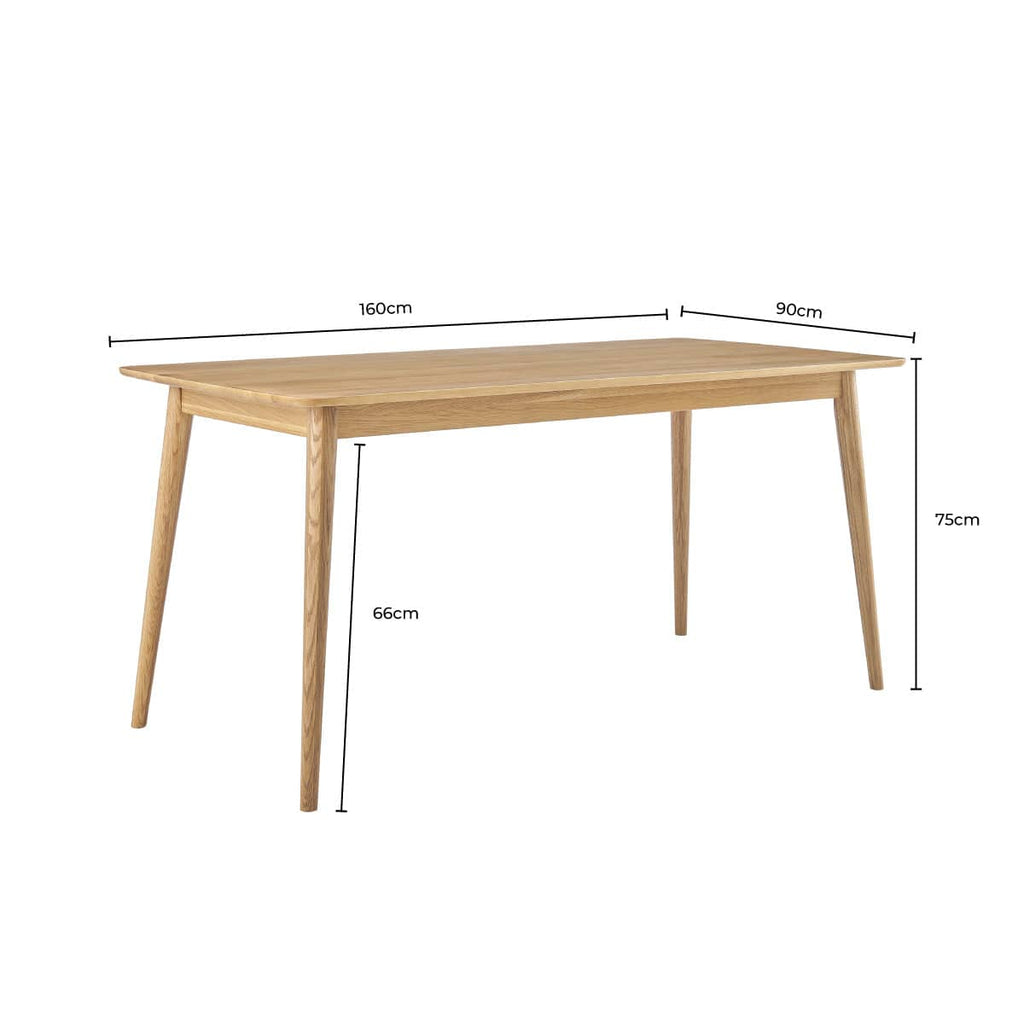 Dusklia - Heidi Solid Oak 4-6 Seater Dining Table - Natural