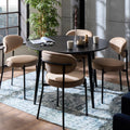 Dusklia - Heidi Solid Oak 4-6 Seater Round Dining Table - Black