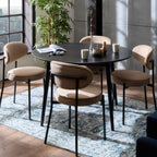Dusklia - Heidi Solid Oak 4-6 Seater Round Dining Table - Black