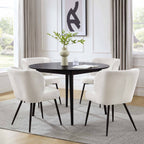 Dusklia - Heidi Solid Oak 4-6 Seater Round Dining Table - Black