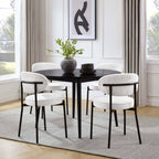Dusklia - Heidi Solid Oak 4-6 Seater Round Dining Table - Black