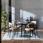 Dusklia - Heidi Solid Oak 4-6 Seater Round Dining Table - Black