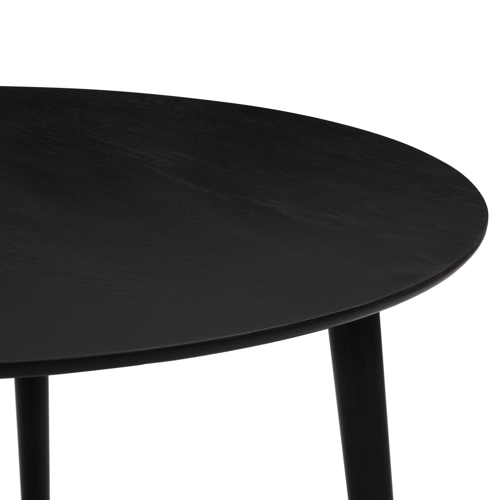 Dusklia - Heidi Solid Oak 4-6 Seater Round Dining Table - Black