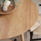 Dusklia - Heidi Solid Oak 4-6 Seater Round Dining Table - Natural