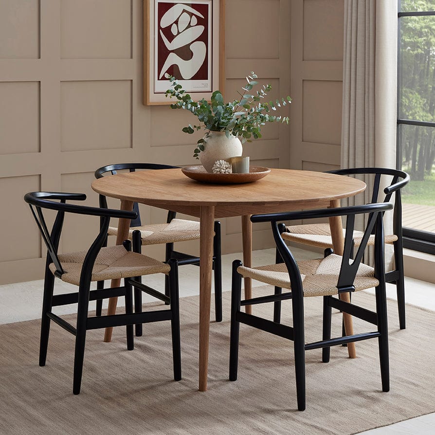 Dusklia - Heidi Solid Oak 4-6 Seater Round Dining Table - Natural