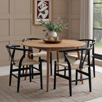 Dusklia - Heidi Solid Oak 4-6 Seater Round Dining Table - Natural