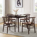 Dusklia - Heidi Solid Oak 4-6 Seater Round Dining Table - Walnut