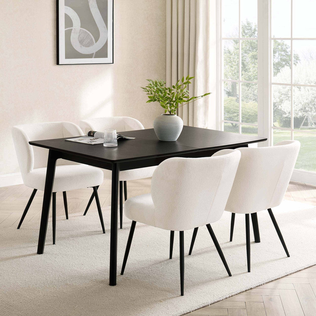 Dusklia - Heidi Oak 4-8 Seater Extendable Dining Table - Black